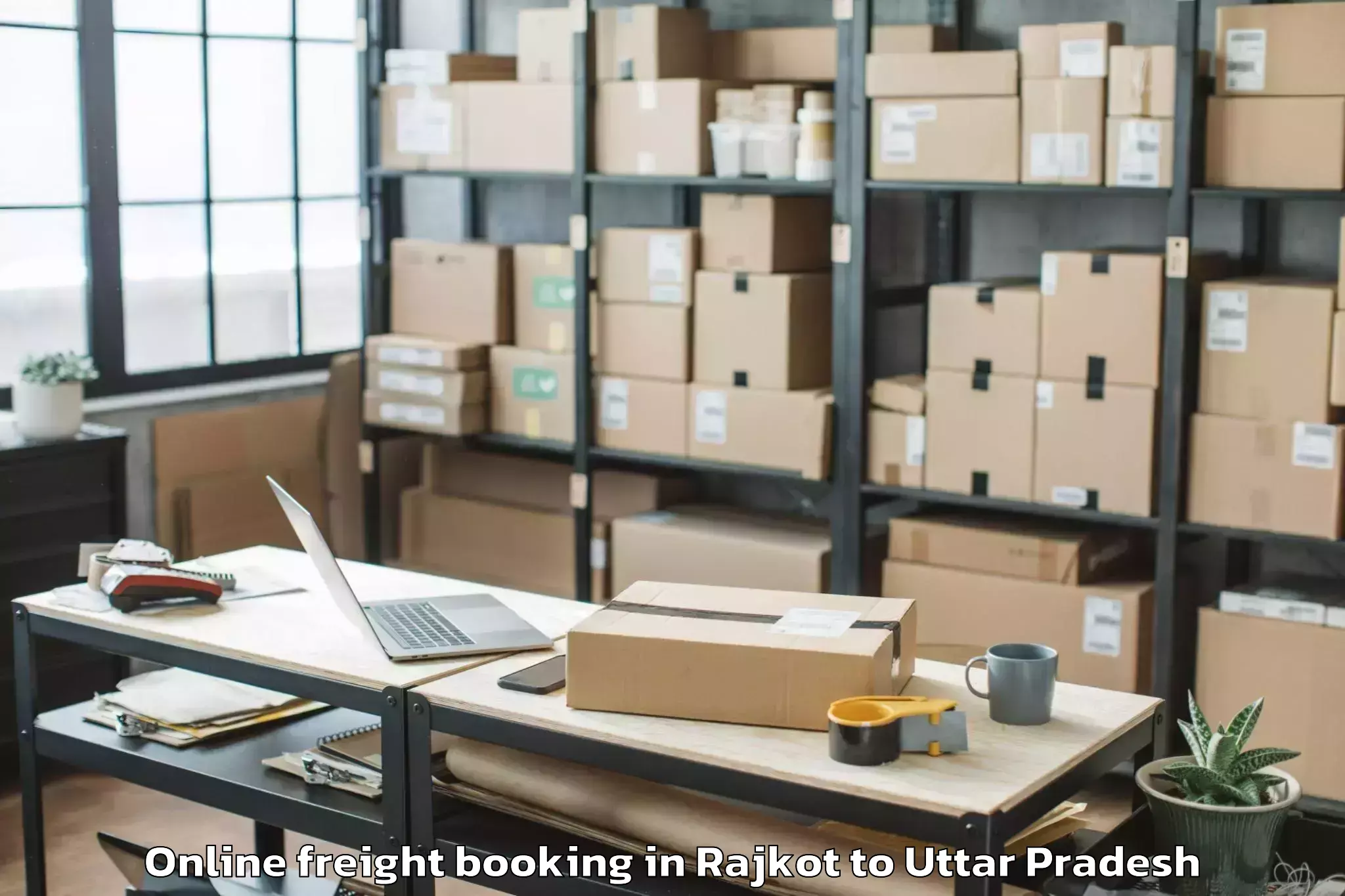 Expert Rajkot to Chhibramau Online Freight Booking